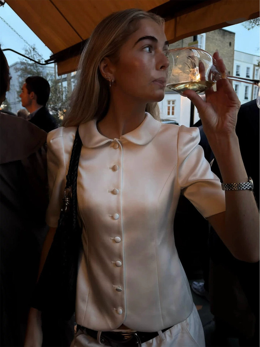 Zara Slim Asymmetric Patchwork Long Sleeve Spring Office Shirt